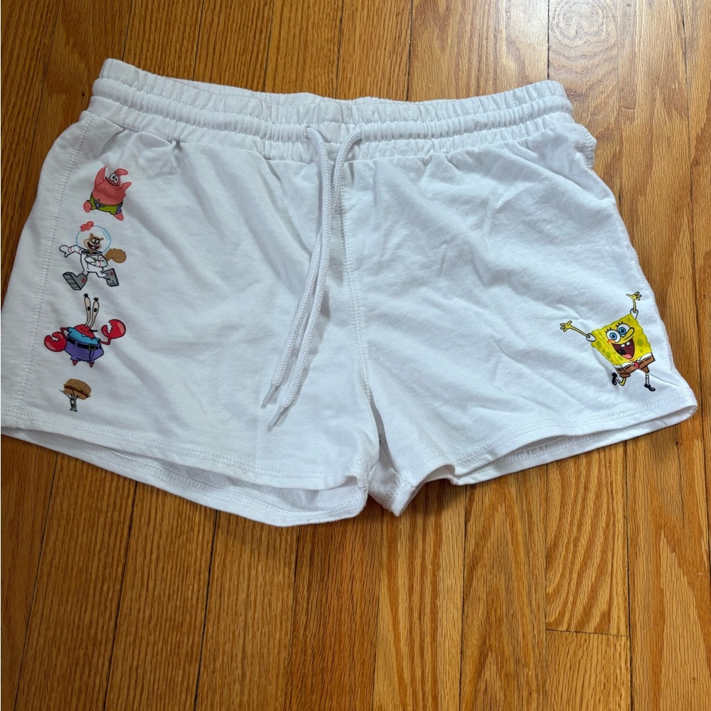 Nickelodeon White Athletic Sponge Bob Shorts